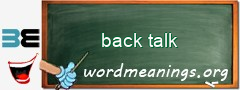 WordMeaning blackboard for back talk